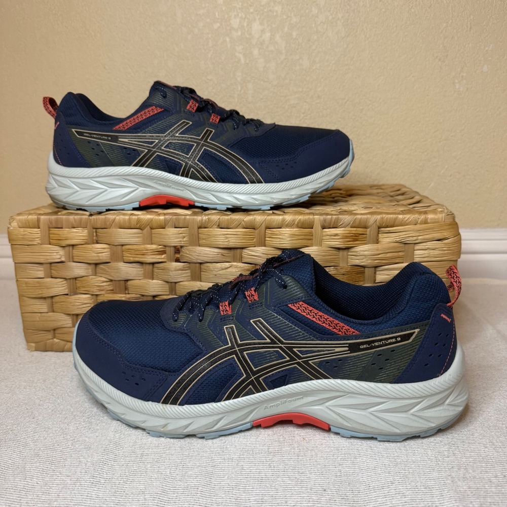 ASICS Gel-Venture 9 Trail Running Shoes Men 14 Extra Wide Navy Blue 1011B488